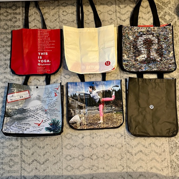 Set of 6 Lululemon reusable Tote Bags - Picture 1 of 2